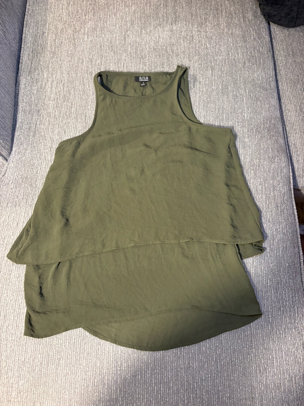 Anna Olive Green Layered Tank Top